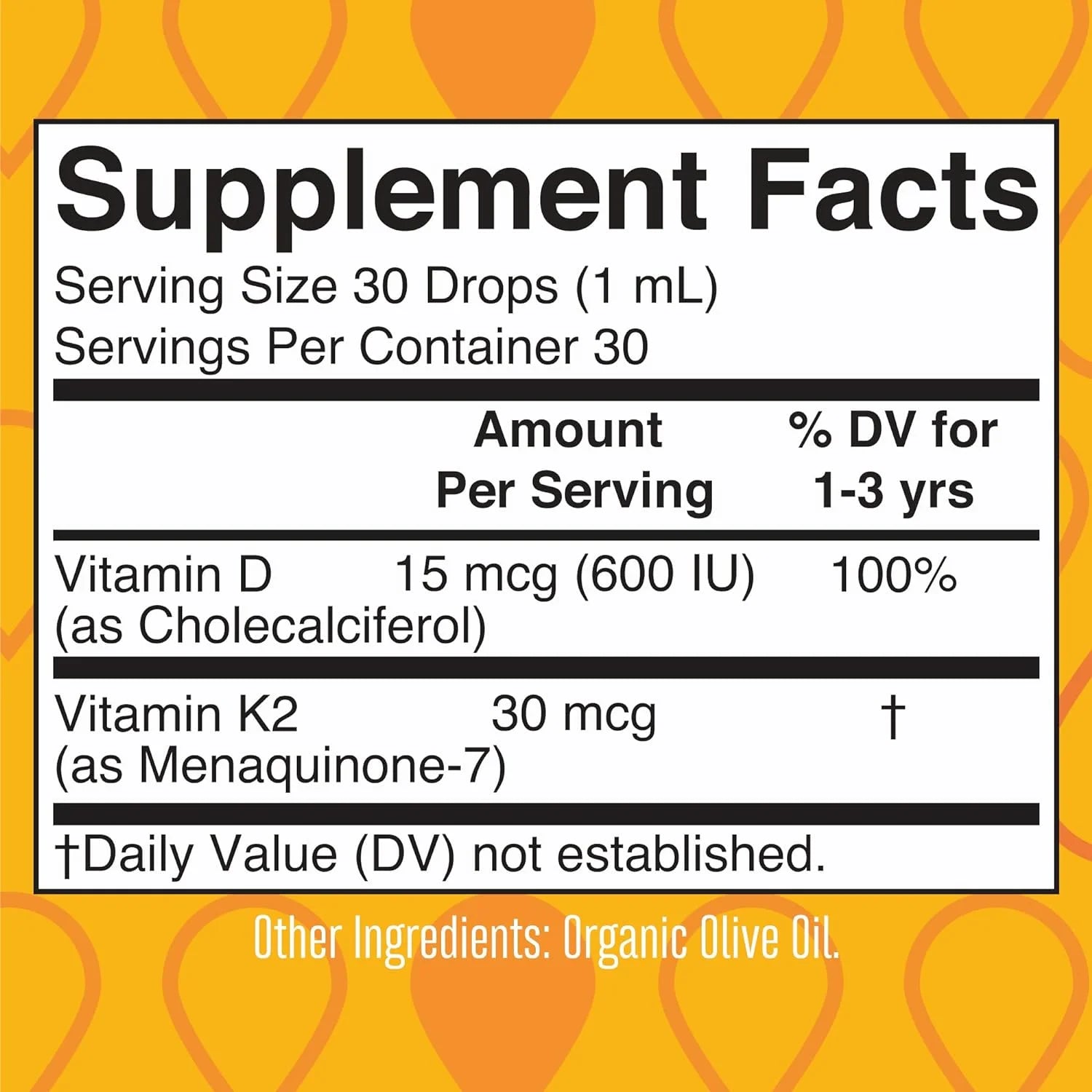 Vitamin D3+K2 Liquid Drops, Unflavored, Vegan, 1 fl oz E718