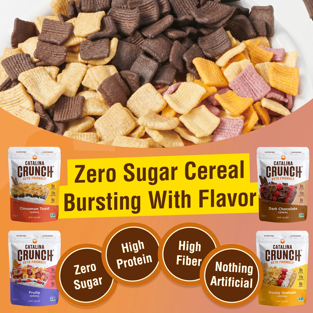 Keto Cereal Variety Pack, 6 Flavors, Low Carb, Zero Sugar, Gluten Free F24364