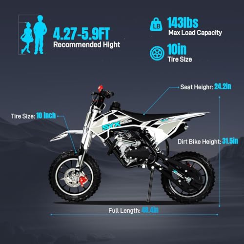 Mini Dirt Bike 58cc 4-Stroke Gas Pocket Motorbike with Disc Brakes O114476