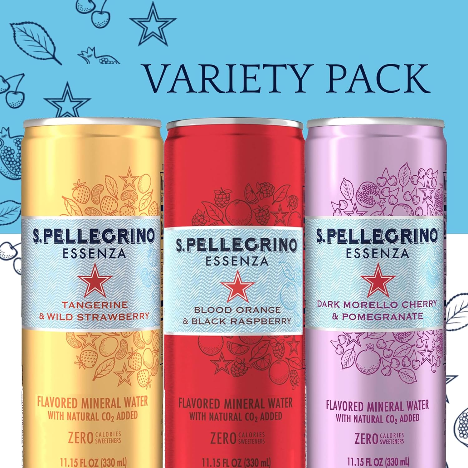 Flavored Mineral Water Variety Pack, 11.15 Fl Oz, 24 Cans Y2135