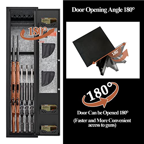 Gun Safe for Rifles and Pistols with Removable Shelf and Lockbox A649
