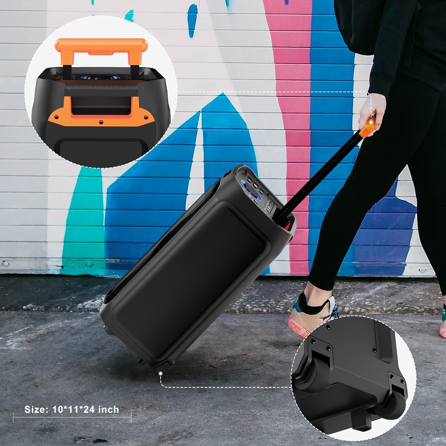 Karaoke Machine with 2 Wireless Microphones, Bluetooth Party Speaker with DJ Light M597378