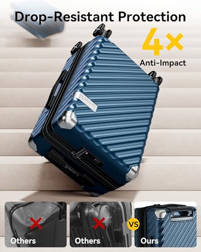 3 Piece Luggage Set with Spinner Wheels, Expandable Hard Suitcases, TSA Approved L822
