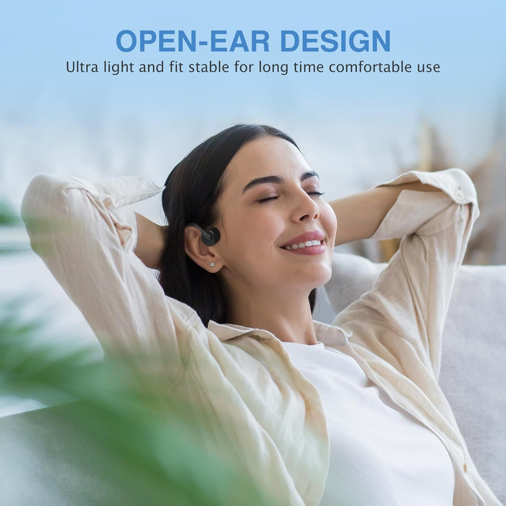 Bone Conduction Wireless Headphones with Mic, IPX6 Waterproof for Sports X82622