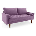 Pemberly Row Contemporary 70" Upholstered Velvet Sofa in Purple