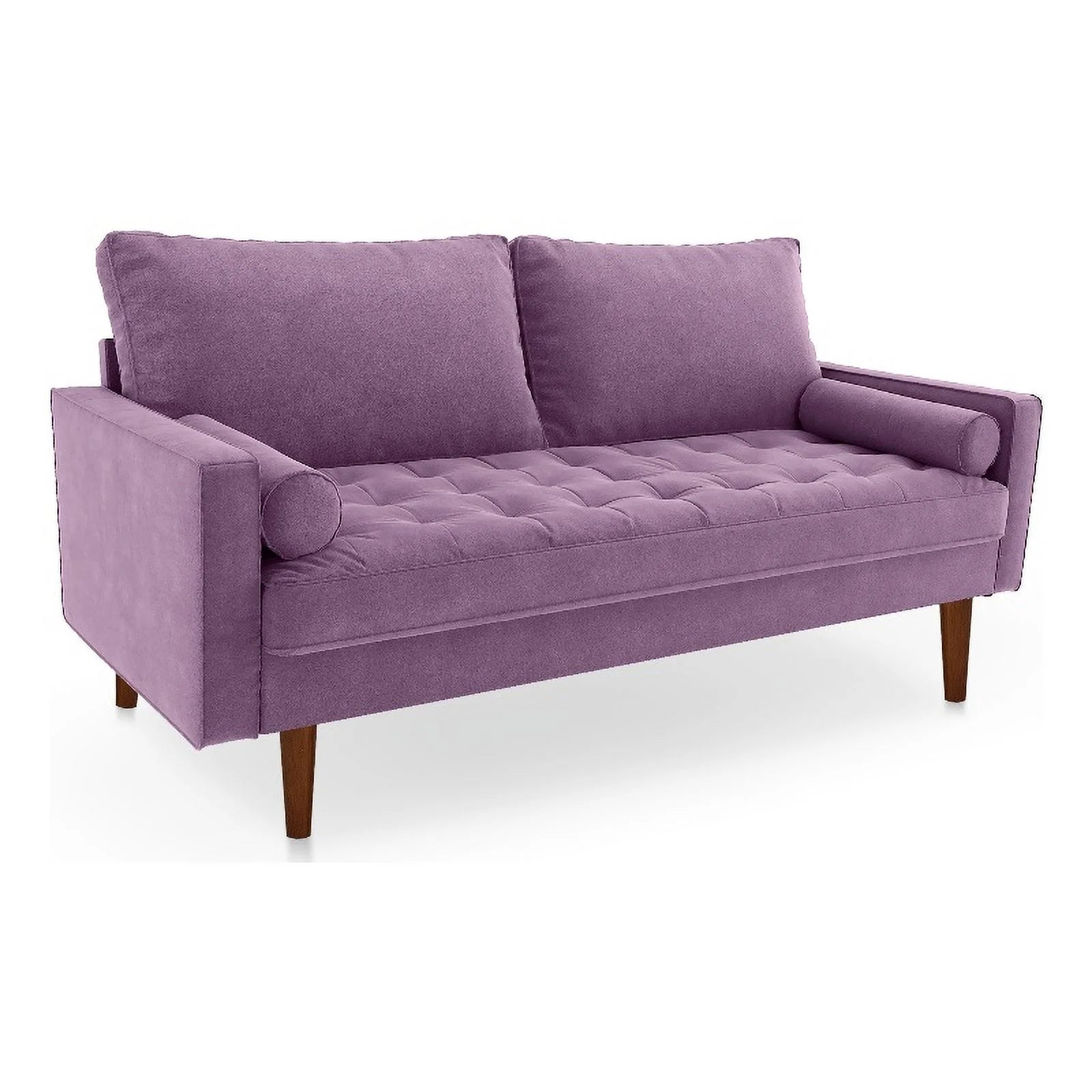 Pemberly Row Contemporary 70" Upholstered Velvet Sofa in Purple