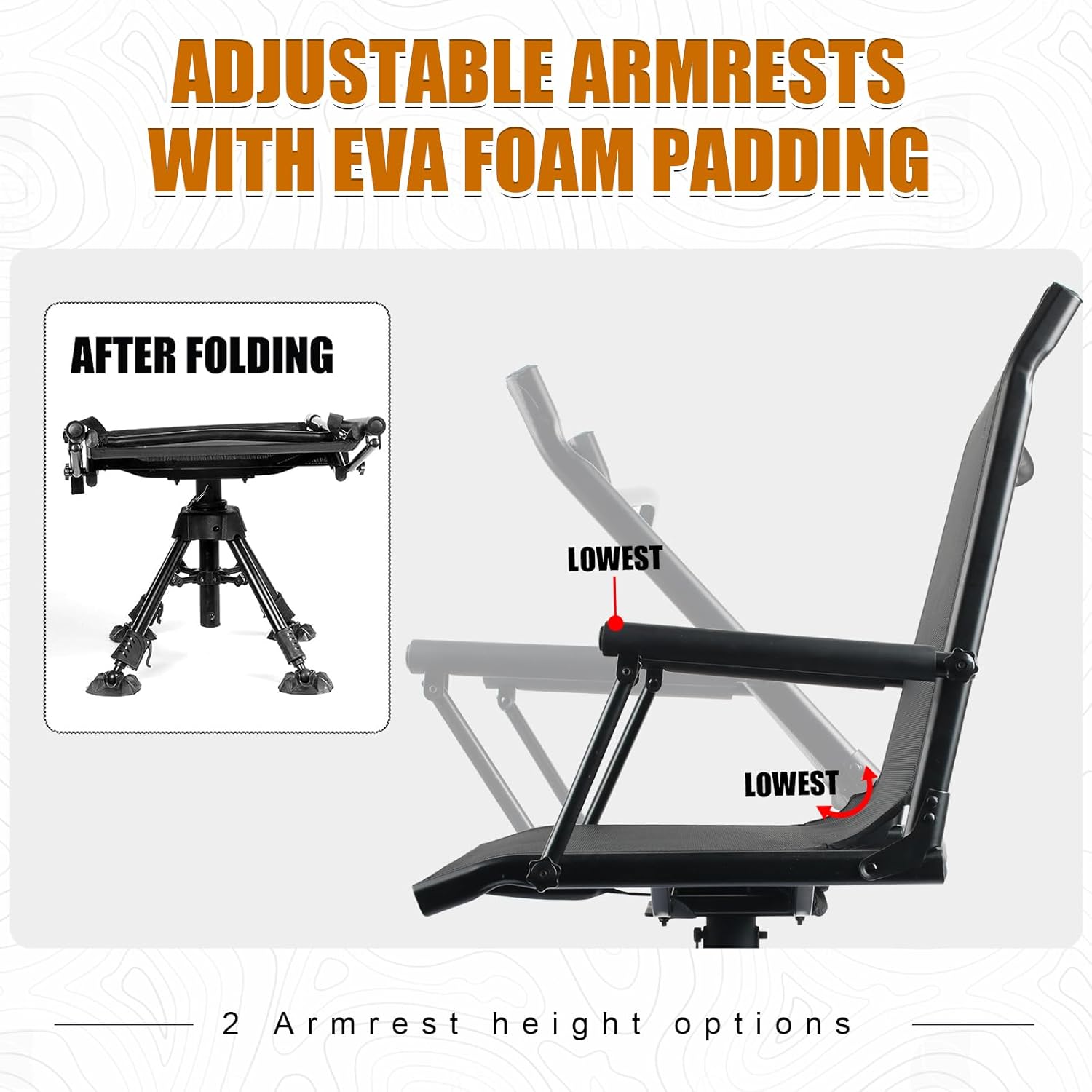 Folding Hunting Blind Chair with 360 Degree Swivel and Adjustable Height N9129