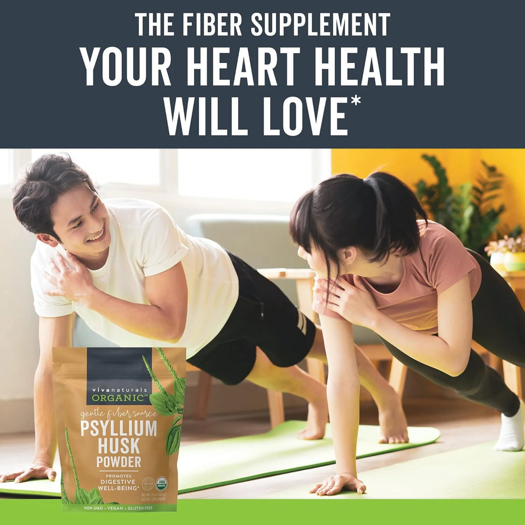 Organic Psyllium Husk Powder, Finely Ground Non-GMO Fiber Supplement L601136