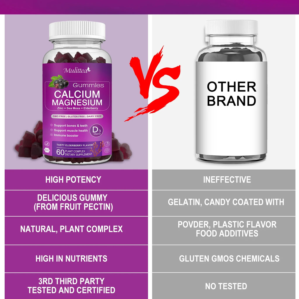 Calcium Magnesium Zinc Gummies with D3 & Sea Moss for Bone, Muscle & Sleep Support F927811