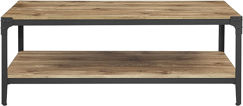 Industrial Angle Iron and Wood Coffee Table 46 Inch V294911