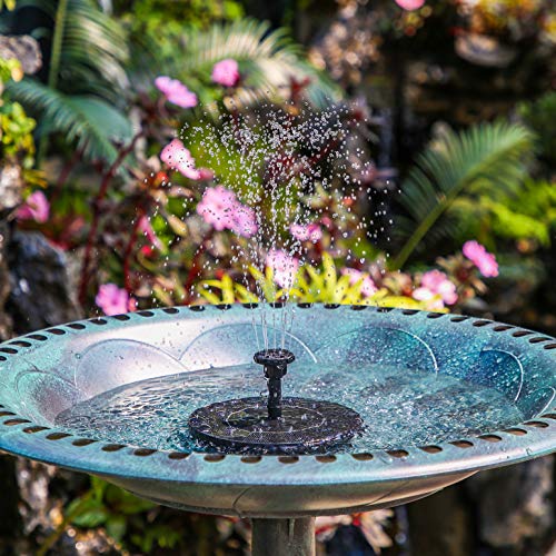 Solar Bird Bath Fountain with 6 Nozzles and Pump U44858