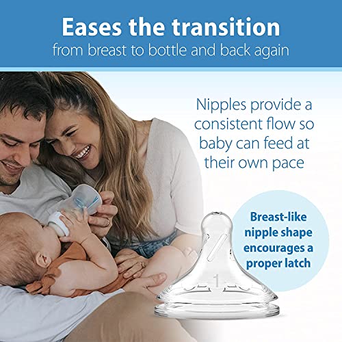Baby Bottles 9 oz with Slow Flow Nipple, 4 Count M13986