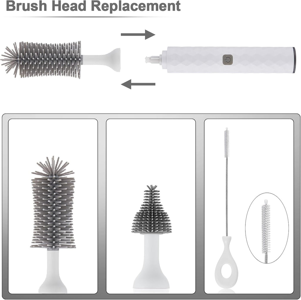 Electric Baby Bottle Brush Set, 360° High-Speed Rotation, Waterproof N467572