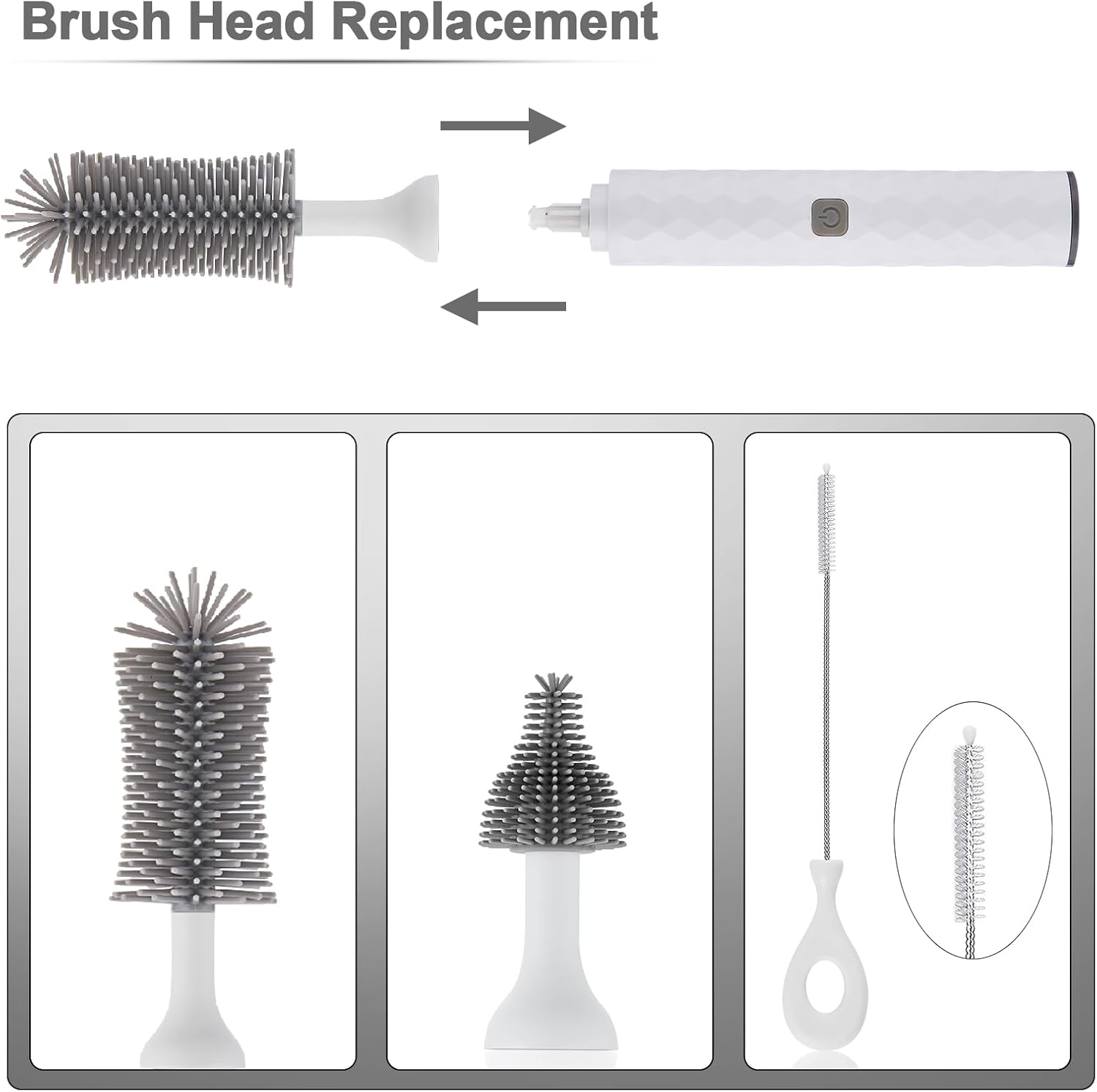 Electric Baby Bottle Brush Set, 360° High-Speed Rotation, Waterproof N467572