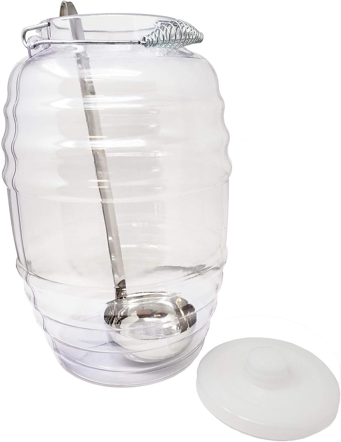 5-Gallon 20L Water Jug Juice Beverage Container with Lid & 16oz Ladle, Clear, BPA Free Z907542