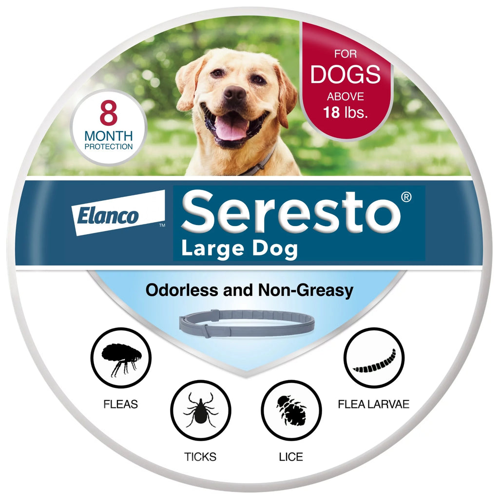 Flea & Tick Prevention Collar for Large Dogs, 8-Month, 18+ lbs P1226