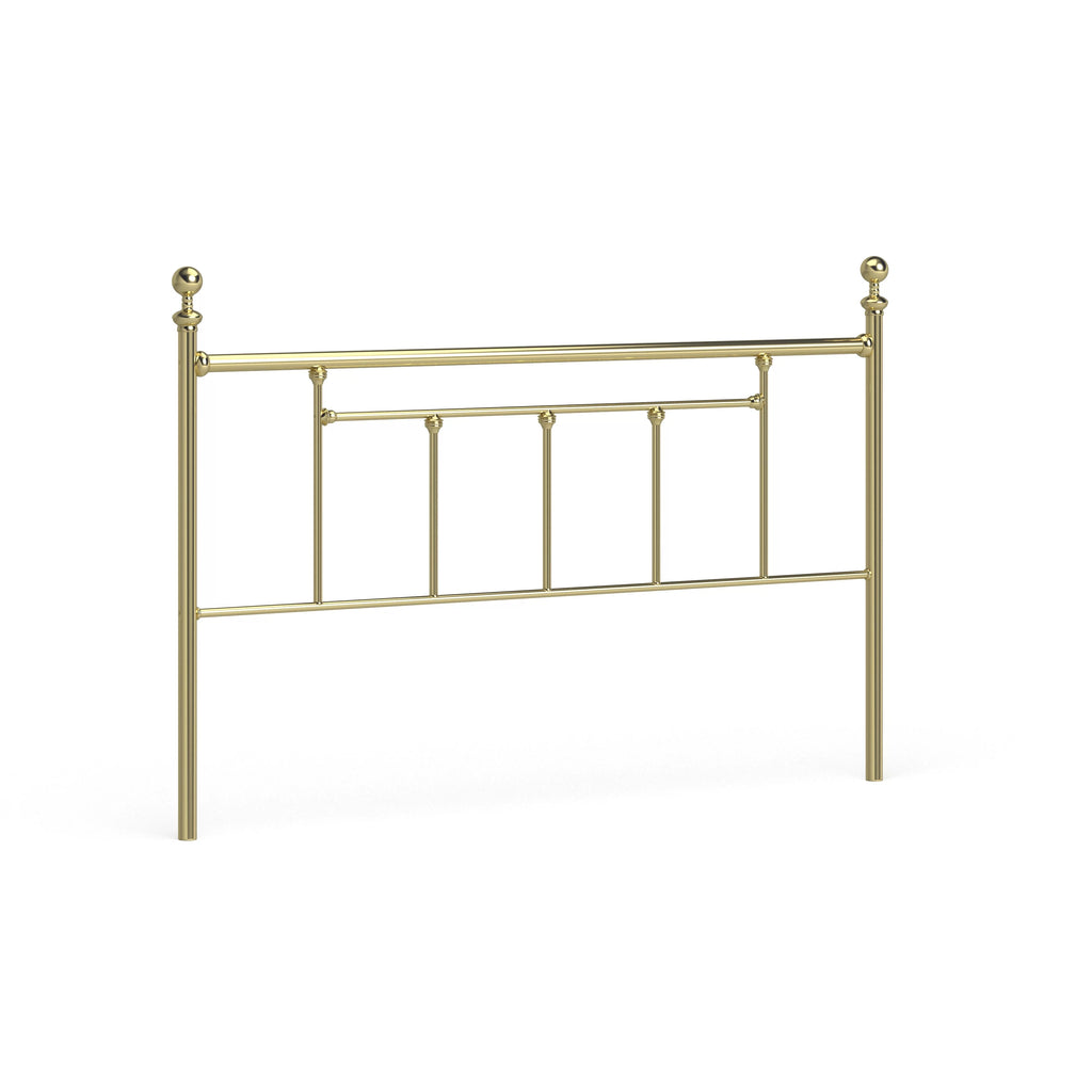 Brass Metal Headboard with Round Finials Queen A7972