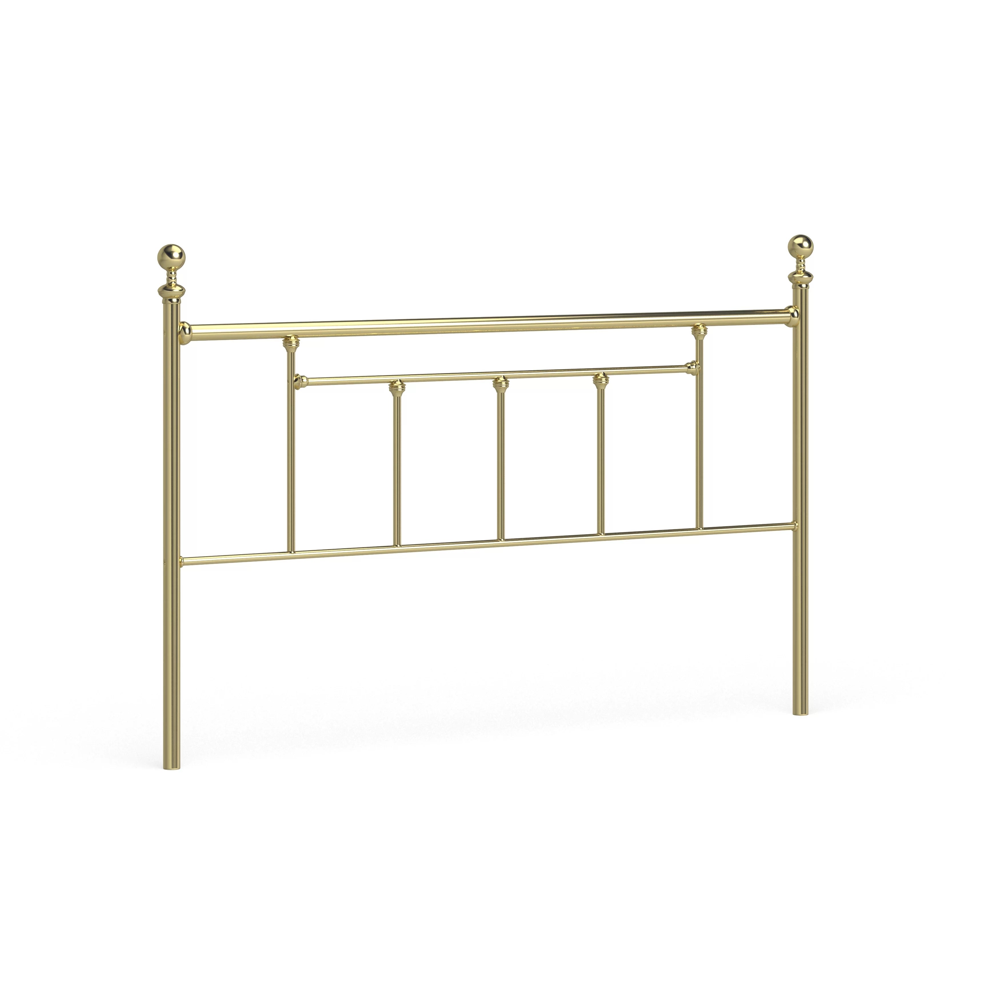 Brass Metal Headboard with Round Finials Queen A7972