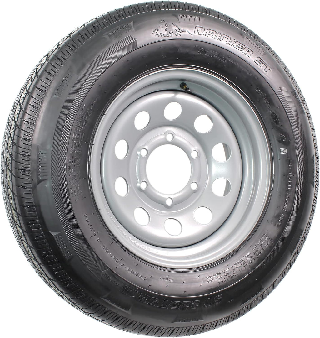 2-Pack Radial Trailer Tire on Rim ST225/75R15 15 LRD 6 Lug Silver Modular Wheel H53276