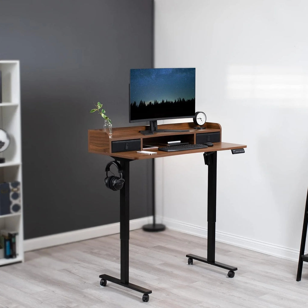 Adjustable Height Standing Desk with Storage Drawers Y818796