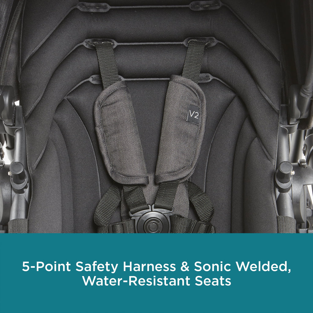 Double Tandem Stroller, Black Herringbone P922