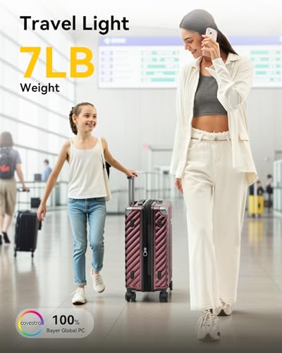 3 Piece Luggage Set with Spinner Wheels, Expandable Hard Suitcases, TSA Approved L822