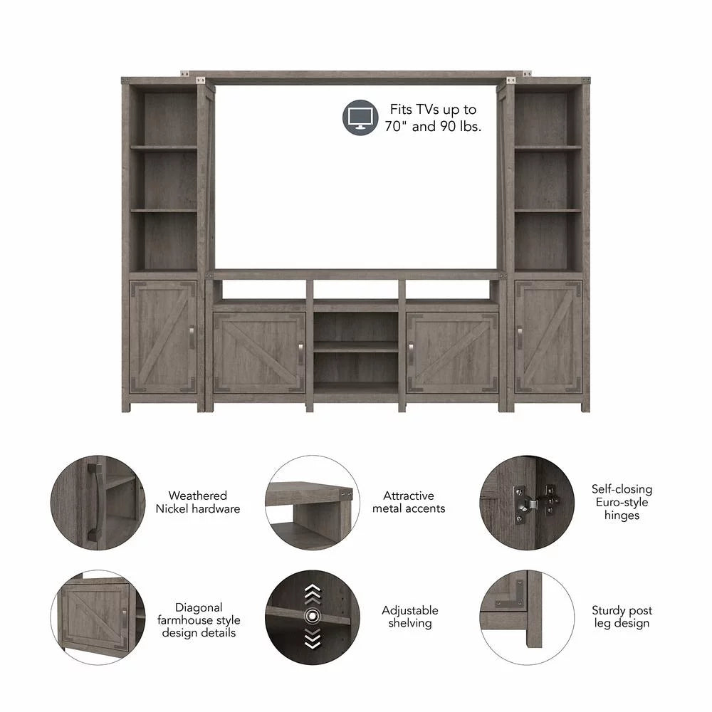 Farmhouse Entertainment Center with Shelves O2896