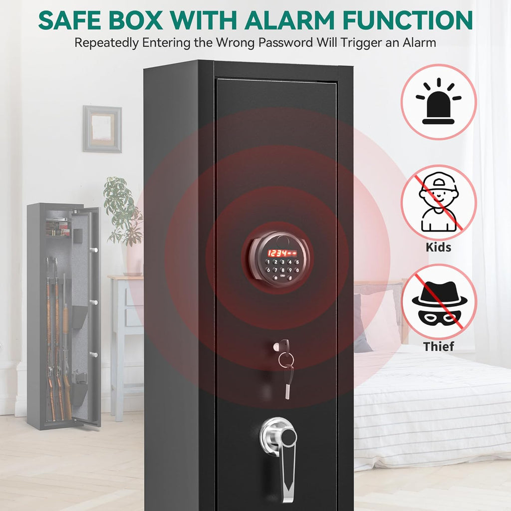 3-5 Rifle Gun Safe with Digital Keypad and Fireproof Bag Z38609