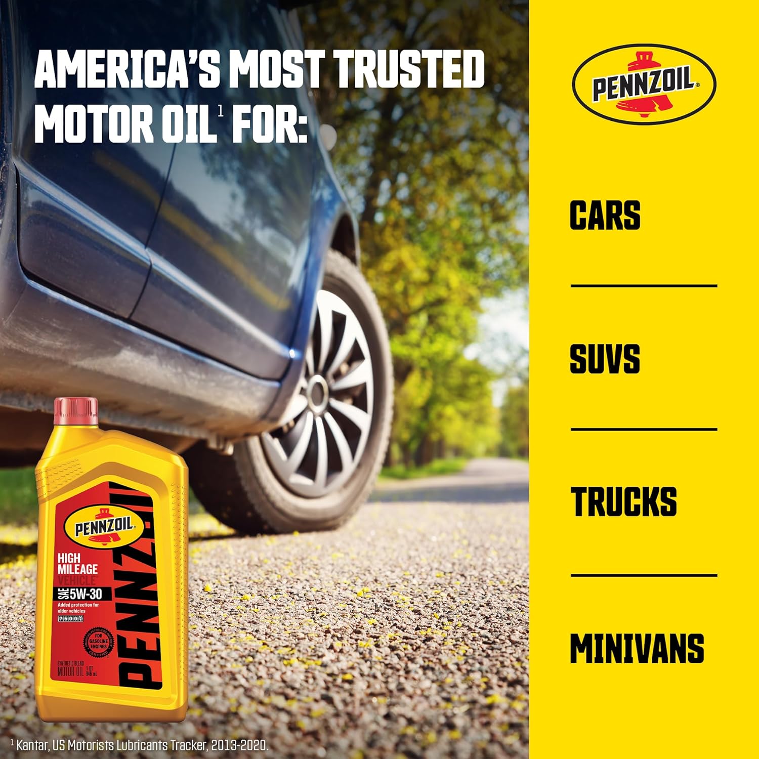 High Mileage Synthetic Blend 5W-30 Motor Oil for Vehicles Over 75K Miles (1-Quart, Pack of 2) J171548