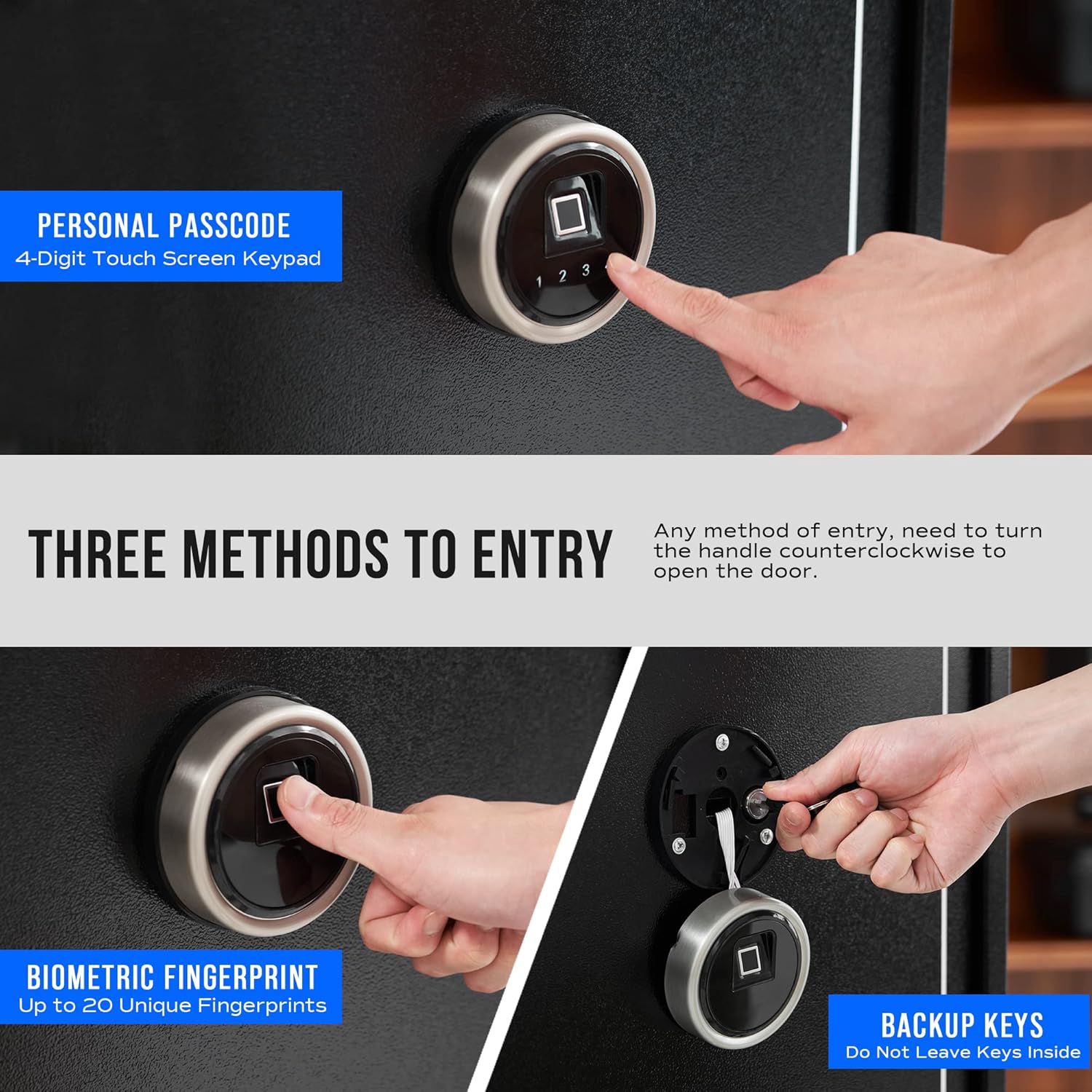 Large Biometric Rifle Safe with Quick-Access Fingerprint Lock M75044