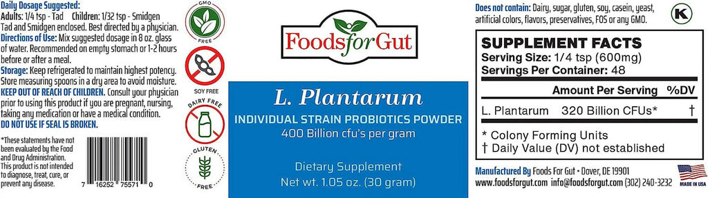 Probiotic Powder for Gut Health, 400 Billion CFU, 30g W5972