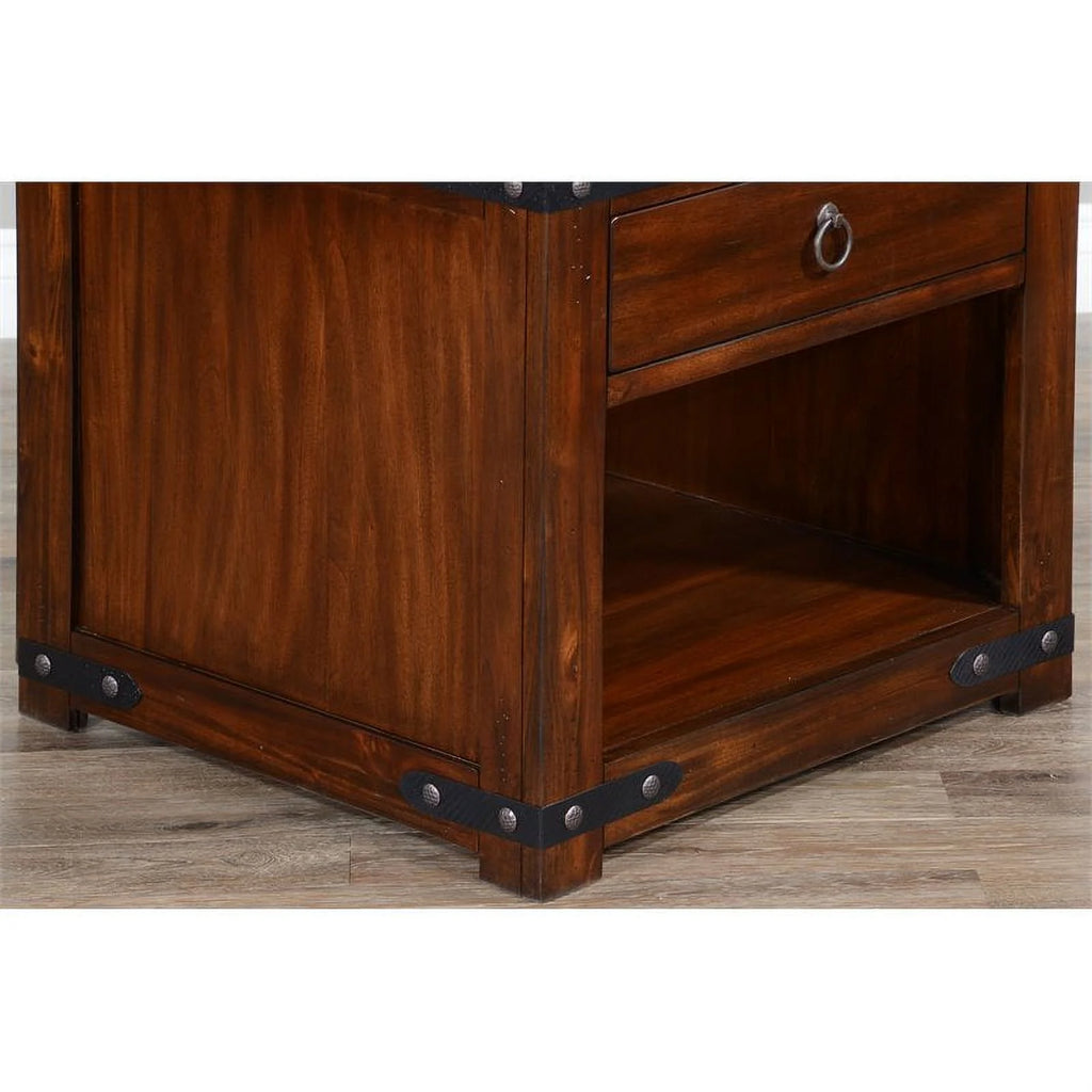 Traditional Wood End Table, Dark Chocolate, Set of 2 T9041