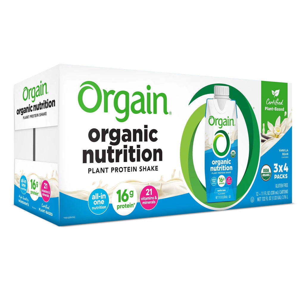 Organic Vegan Protein Shake, Vanilla Bean, 11oz, 12ct F517