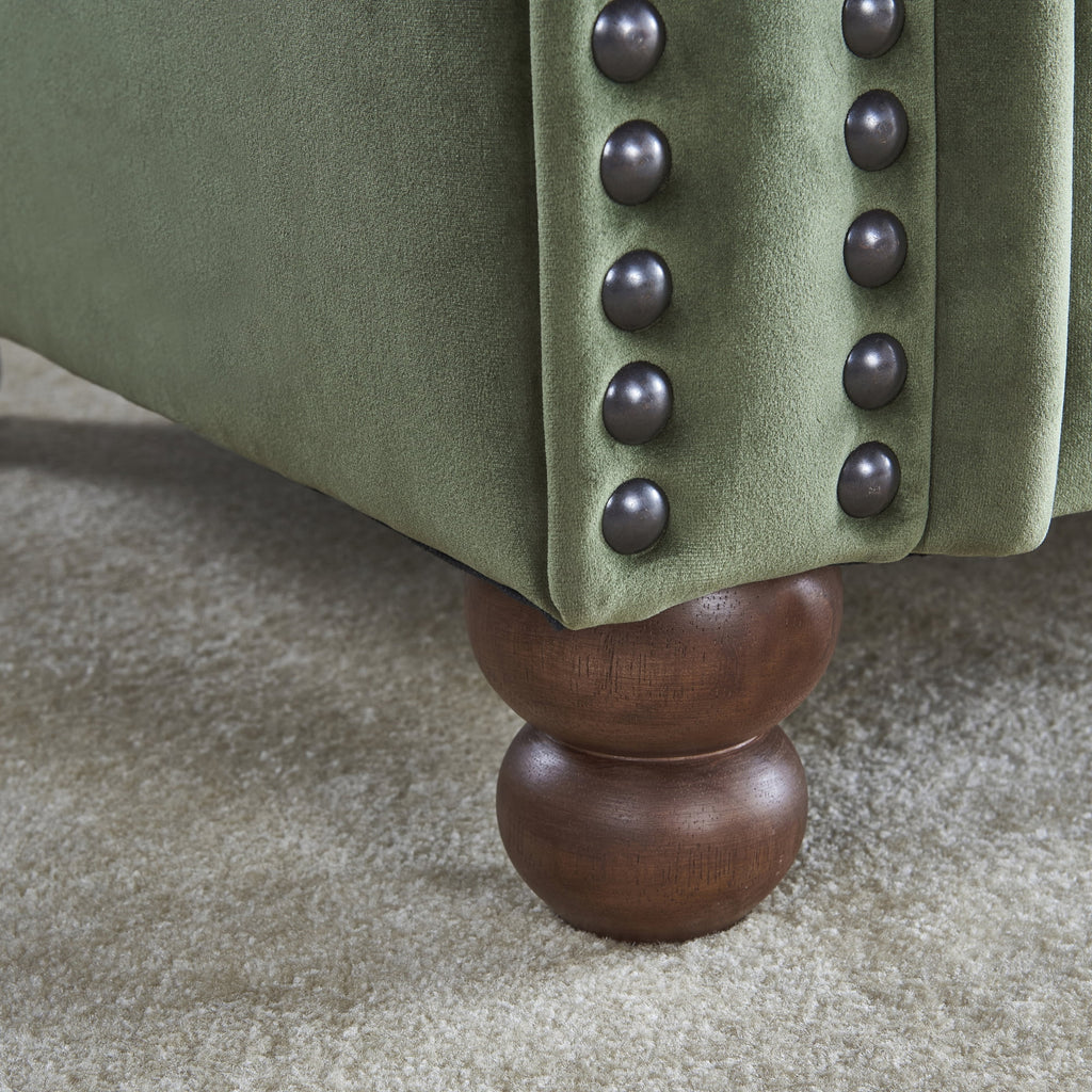 Upholstered Living Room Sofa with Tufted Fabric, Large Green U56764