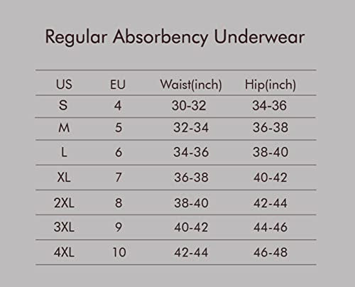 Men's Washable Incontinence Cotton Boxer Briefs, 6" Inseam, Black U817
