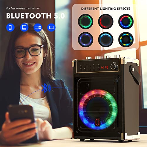 Karaoke Machine with 2 Wireless Microphones, Bluetooth Speaker, LED Light D3569