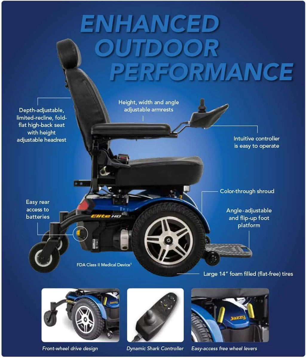 Heavy Duty Power Chair, Red, 22"W x 20"-22" C7370