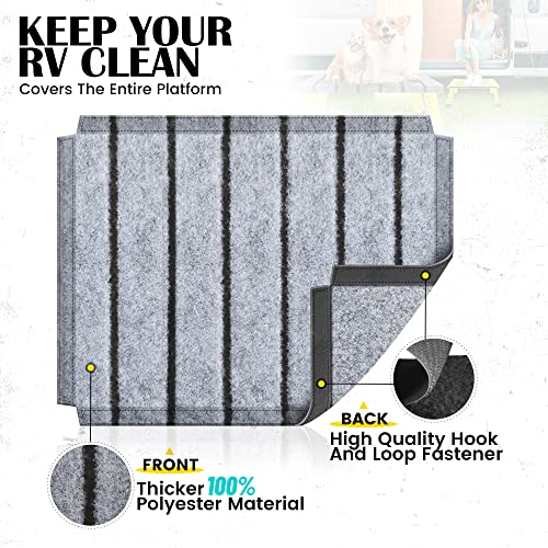 3-Level Adjustable Aluminum Folding RV Steps, Anti-Skid, Supports 1000 lb W1181