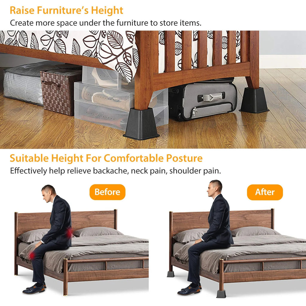Stackable Bed Lifters, Heavy Duty Furniture Risers for Sofa Table Couch, 3, 5 or 8 Inch S768