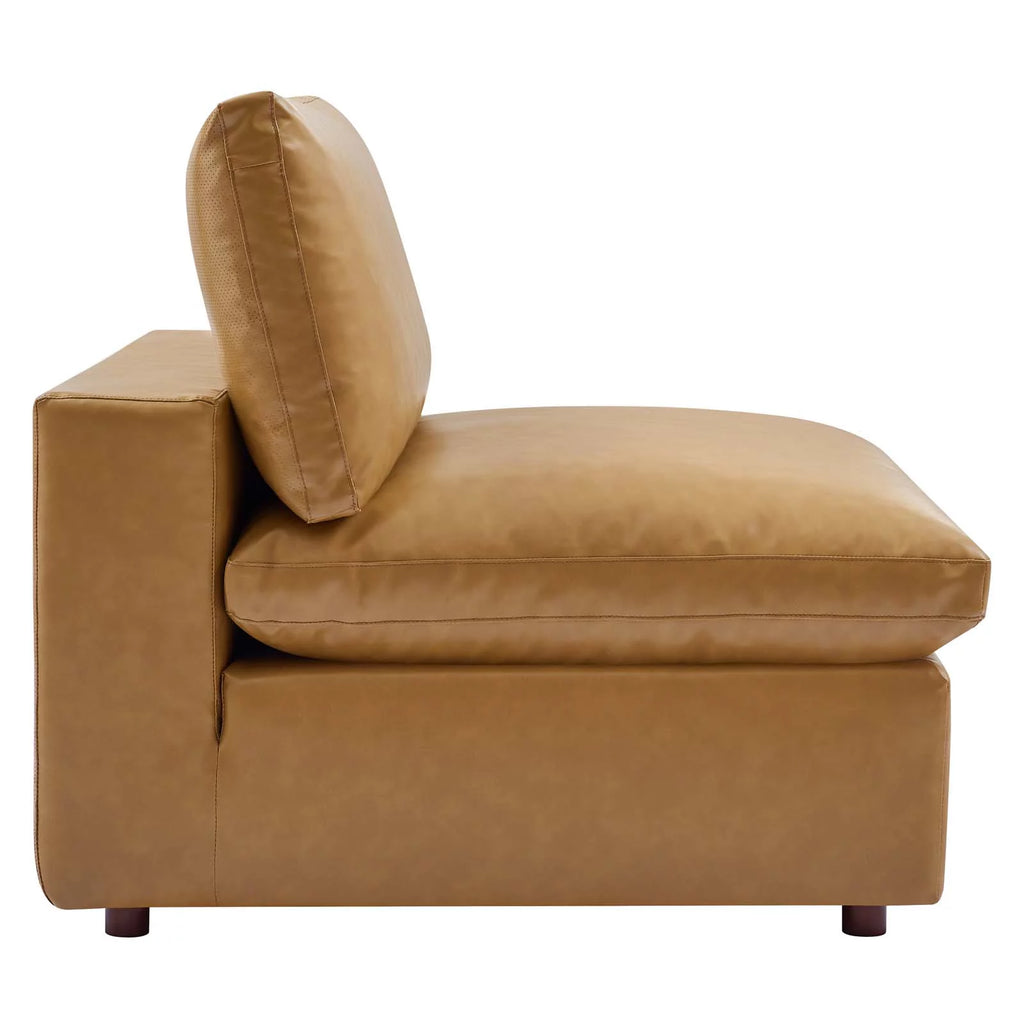 Vegan Leather 4-Piece Sectional Sofa in Tan H7830