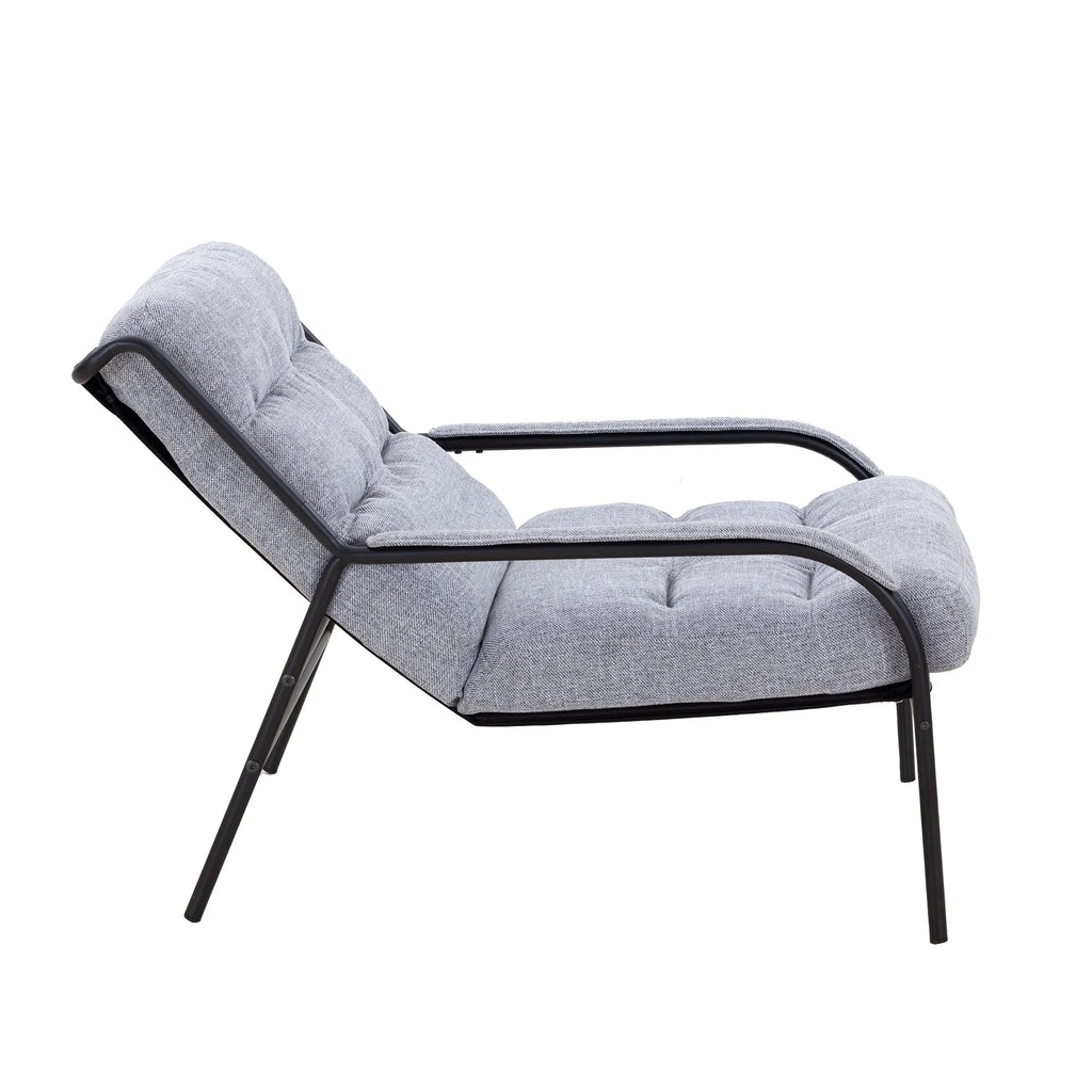 Navy Blue Lounge Recliner Chair with Metal Frame and Removable Cushion C434