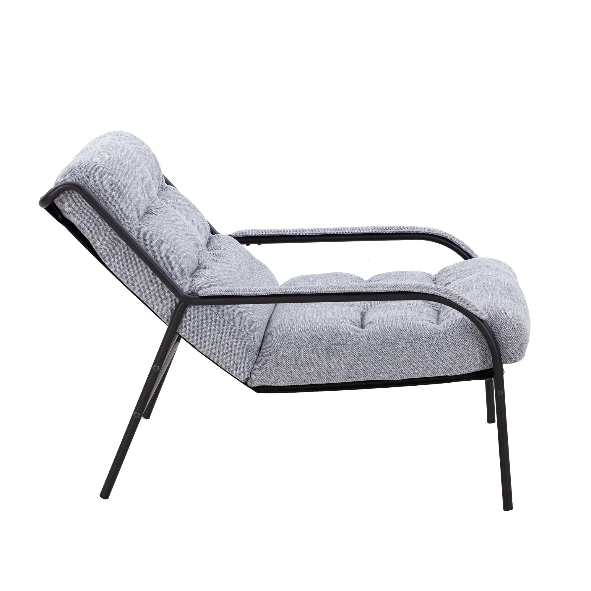Navy Blue Lounge Recliner Chair with Metal Frame and Removable Cushion C434