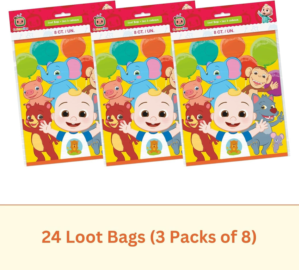 24 Pack Plastic Party Favor Bags with Checklist for Birthday Party Decorations V853