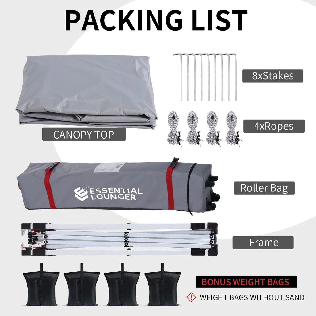 Pop Up Canopy Tent 10x10ft Waterproof Portable with Wheeled Bag F2066