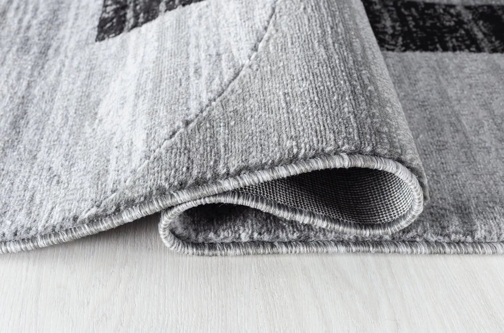Modern Abstract Area Rug Grey Black White X448