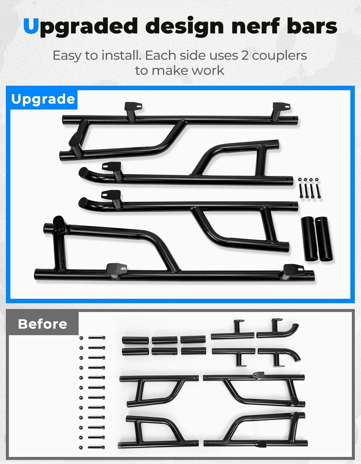 4 Seater Rock Sliders Nerf Bars Side Bumper Protection Frame Accessories S4399