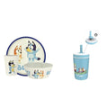 Zak Designs CoComelon Kids Dinnerware Set 4 Pieces, Durable Melamine Bamboo Plate, Bowl, Cup and Kelso 12oz Stainless Steel Insulated Tumbler are Perfect For Dinner Time With Family (JJ, Cody, Nina)