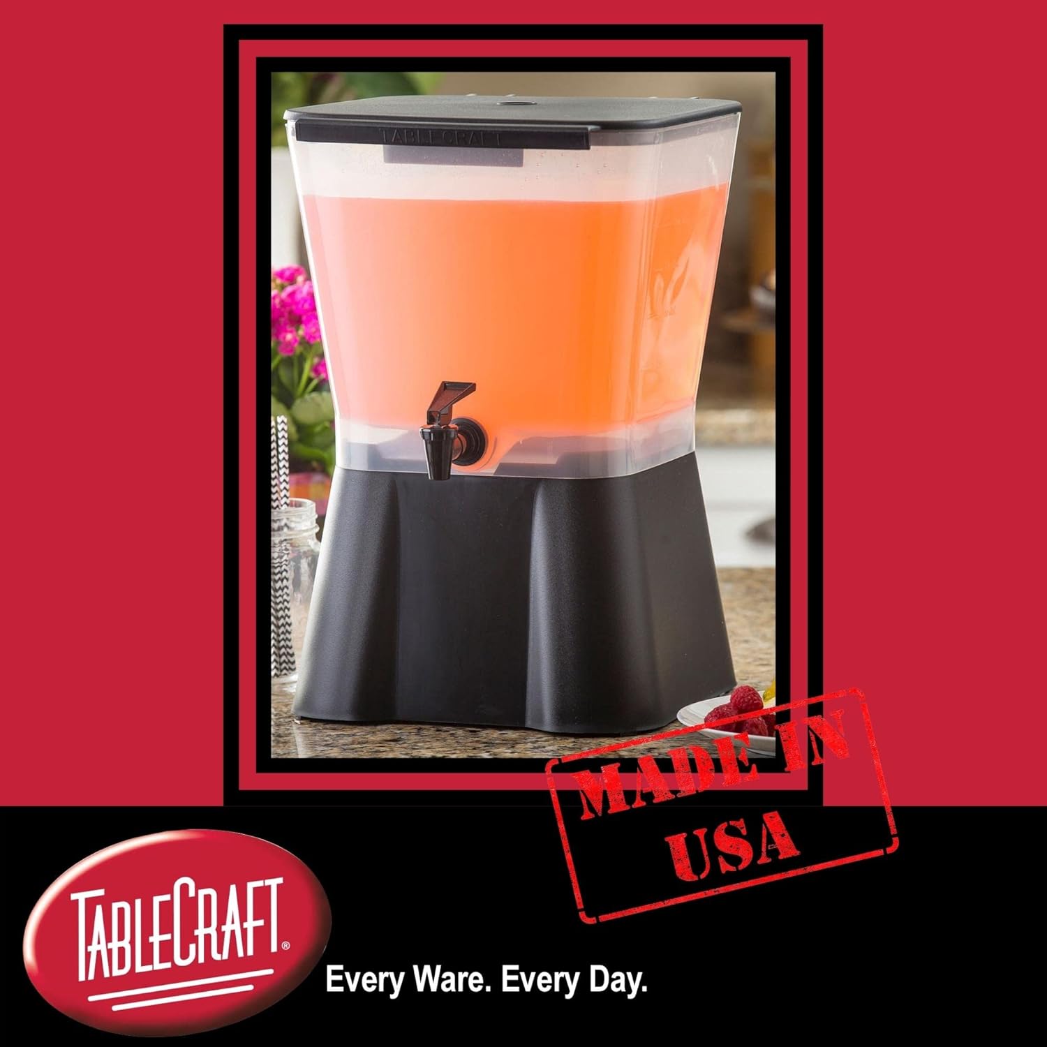 5-Gallon Plastic Beverage Dispenser, Black M647