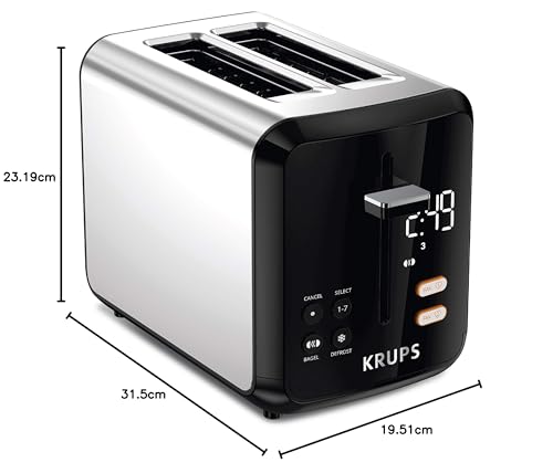 2 Slice Toaster Stainless Steel with Wide Slots, Defrost, Reheat, 7 Browning Levels P496