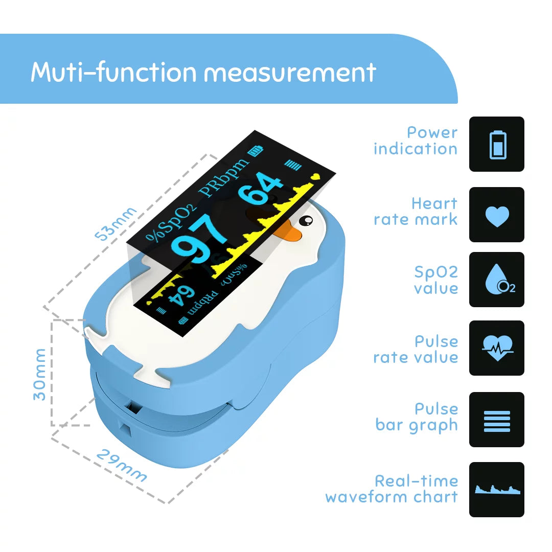 Fingertip Pulse Oximeter for Kids and Children, Blue X5041